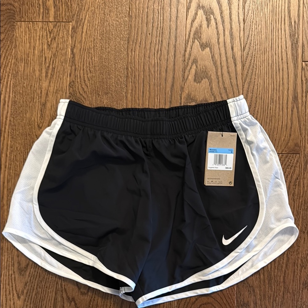 Nike Women's Black and White Athletic Shorts